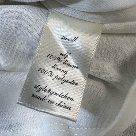 Altar'd State Gretchen Linen Stripe Tassle Off Shoulder Dress SZ S - Picture 8 of 12